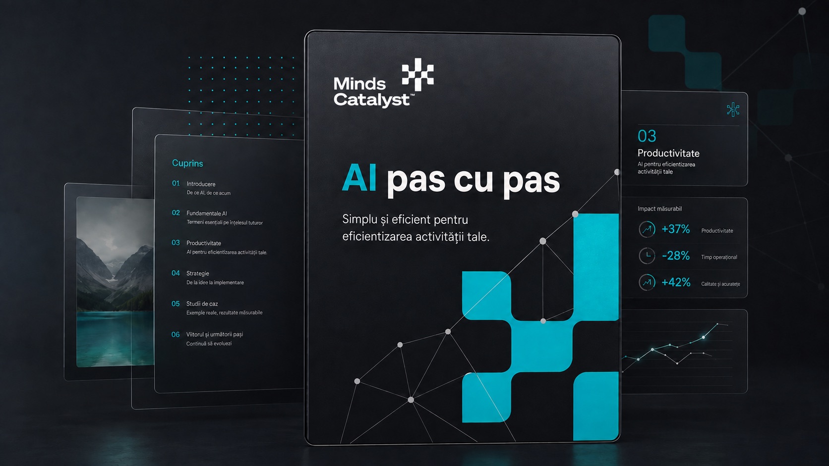 Coperta eBook „AI pas cu pas” · Minds Catalyst